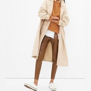 GAP Women's Chic Medium Brown Vegan Leather Leggings M